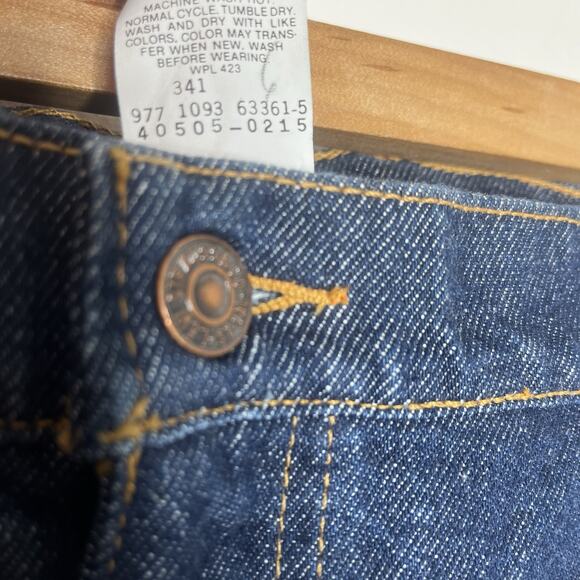 Vintage Deadstock Levis 505 Orange Tab Jeans Mens Size 46x32 90s Rigid Dark - Picture 3 of 7